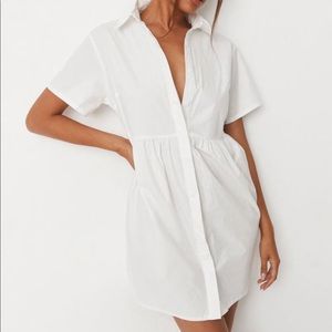 Missguided NWT White Poplin Shirt dress